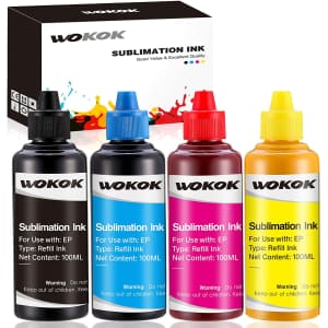 Wokok Epson Ecotank Sublimation Ink Refill 4-Pack for $11 Wokok Epson Ecotank Sublimation Ink Refill 4-Pack for $11