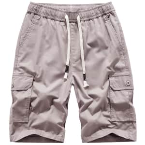 Men's Relaxed Fit Cotton Cargo Shorts for $11