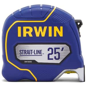 IRWIN Strait-LINE Tape Measure, 25 ft, Includes Retraction Control, For All Your Measuring Needs for $20
