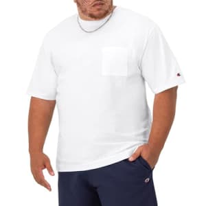 Champion Classic Pocket Crewneck Tee, Soft Men's T-Shirt (Big, White, XX-Large Tall for $18 Champion Classic Pocket Crewneck Tee, Soft Men's T-Shirt (Big, White, XX-Large Tall for $18