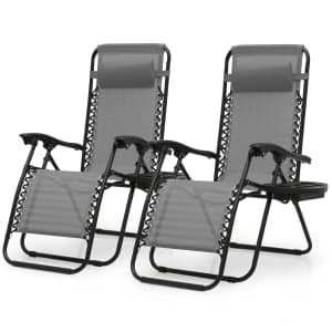 Zero Gravity Folding Patio Chair 2-Pack for $80