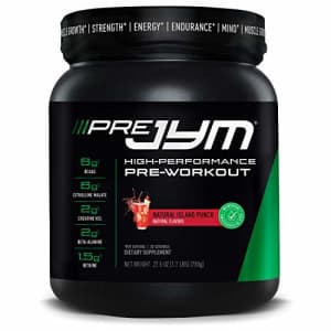 Naturally Sweetened & Flavored Pre JYM Pre Workout Powder - BCAAs, Creatine HCI, Citrulline Malate, for $39
