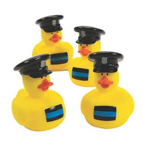 Fun Express Thin Blue Line Police Rubber Ducks, 12 Pieces, Birthdays, Grand Events, Party Favors, for $14