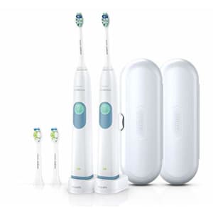 Philips Sonicare Plaque Control Plus Rechargeable Toothbrush HX6254/81 Twin Pack (2 Rechargeable for $170