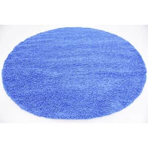 Unique Loom Solo Solid Shag Collection Modern Plush Periwinkle Blue Round Rug (8' 2 x 8' 2) for $119 Unique Loom Solo Solid Shag Collection Modern Plush Periwinkle Blue Round Rug (8' 2 x 8' 2) for $119