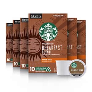 Starbucks Medium Roast K-Cup Coffee Pods Breakfast Blend for Keurig Brewers 6 boxes (60 pods total) for $47