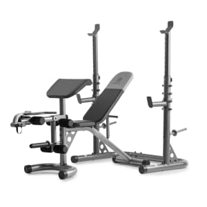 Gold's Gym Olympic Workout Bench with Squat Rack for $140 Gold's Gym Olympic Workout Bench with Squat Rack for $140