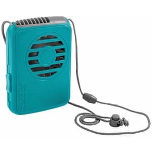 O2COOL Neck Personal Travel Battery Powered Cooling Fan, Single Pack (Teal) for $11