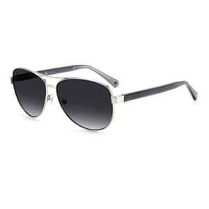Kate Spade New York Women's Fara/S Pilot Sunglasses, Palladium/Polarized Gray, 57mm, 12mm for $91