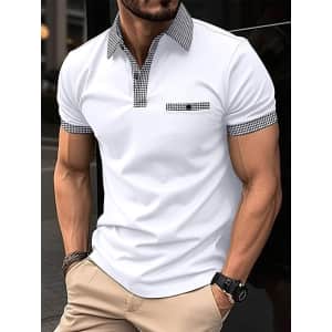 Vvcloth Men's Regular Fit Polo for $7