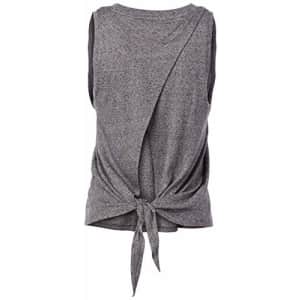 Splendid Women's Yoga Activewear Tie Back Tank Top, Heather Charcoal, XL for $58