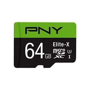 PNY Elite-X 64GB microSDXC Card with Adapter - UHS-I, U3 - up to 90MB/sec (P-SDU64U390EX-GE) for $34 PNY Elite-X 64GB microSDXC Card with Adapter - UHS-I, U3 - up to 90MB/sec (P-SDU64U390EX-GE) for $34