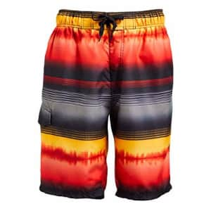 Kanu Surf Men's Barracuda Swim Trunks (Regular & Extended Sizes), Nova Black/Red, 3X for $23