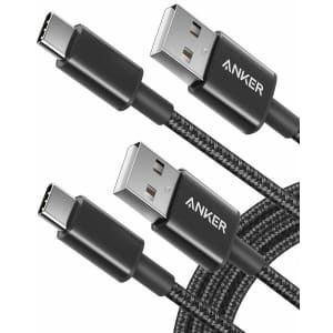 Anker 6-Foot Premium Braided Nylon USB-A to USB-C Cable 2-Pack for $8