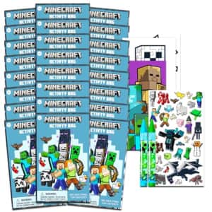 Minecraft Party Favors for Kids Bundle ~ 24 Minecraft Mini Play Packs with Coloring Books, for $20