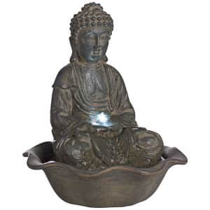 John Timberland Lighting Harmony 12" Seated Buddha Water Fountain w/ LED Light for $15