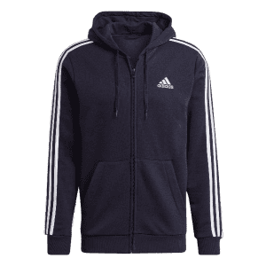 adidas Men's Essentials Fleece 3-Stripes Full-Zip Hoodie for $16