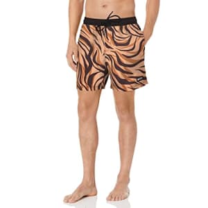 NEFF Men's Standard Daily Hot Tub Board Shorts for Swimming, Brown Tiger, Small for $20