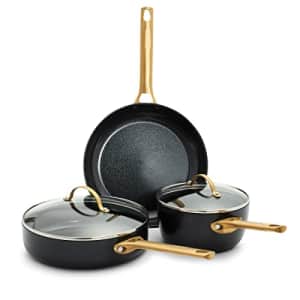 GreenPan Reserve Hard Anodized Healthy Ceramic Nonstick 5 Piece Cookware Pots and Pans Set, Gold for $263