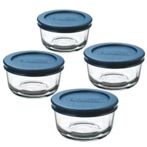 Anchor Hocking 1-Cup Glass Food Storage Containers with Lids 4-Pack for $6 Anchor Hocking 1-Cup Glass Food Storage Containers with Lids 4-Pack for $6