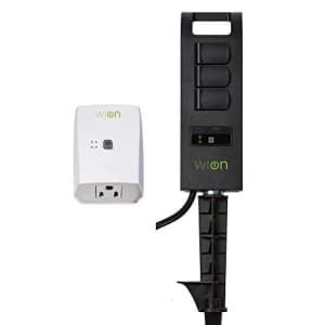 Woods WiOn 50063 Smart Plug-In Indoor and Outdoor Wi-Fi Switch and Yard Stake Bundle, 1 Grounded Outlet for $43