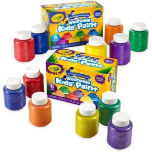 Crayola Washable Kids' Classic and Glitter Paint Set 12-Pack for $11