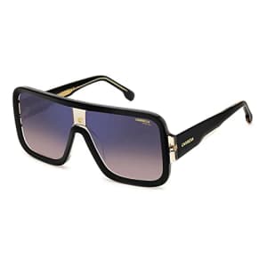 Carrera FLAGLAB 14 Black Beige/Brown Shaded Blue Mirror 62/11/145 unisex Sunglasses for $43