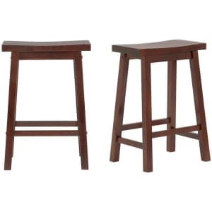 StyleWell 24" Solid Wood Saddle Counter Stool 2-Pack for $47 StyleWell 24" Solid Wood Saddle Counter Stool 2-Pack for $47