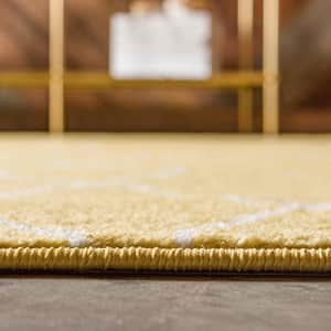 Unique Loom Trellis Frieze Collection Area Rug - Geometric (3' Round, Yellow/ Ivory) for $20 Unique Loom Trellis Frieze Collection Area Rug - Geometric (3' Round, Yellow/ Ivory) for $20