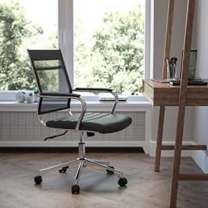 Flash Furniture Mid-Back Black Mesh Contemporary Executive Swivel Office Chair with LeatherSoft Seat for $165 Flash Furniture Mid-Back Black Mesh Contemporary Executive Swivel Office Chair with LeatherSoft Seat for $165