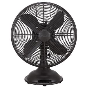 HUNTER Metal Retro Table Fan-Powerful 3 Speeds and Smooth Oscillation, 12", Oil-Rubbed Bronze for $70