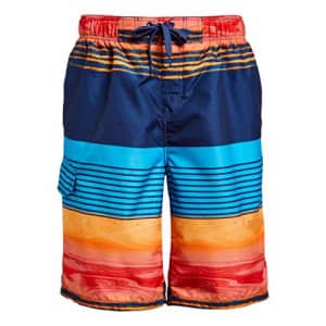 Kanu Surf Men's Legacy Swim Trunks (Regular & Extended Sizes), Moonbeam Navy/Orange, XX-Large for $20