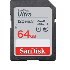 SanDisk Ultra SDXC 64GB SD Card for Olympus Mirrorless Camera Works with E-M10 IV, OM-1 Mark II, for $10