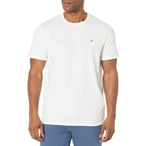 Cubavera Men's Short Sleeve Cotton Beach Front Crew T Shirt, Brilliant White, Medium for $10