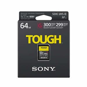 Sony TOUGH-G series SDXC UHS-II Card 64GB, V90, CL10, U3, Max R300MB/S, W299MB/S (SF-G64T/T1), Black for $83 Sony TOUGH-G series SDXC UHS-II Card 64GB, V90, CL10, U3, Max R300MB/S, W299MB/S (SF-G64T/T1), Black for $83