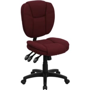 Flash Furniture Caroline Mid-Back Burgundy Fabric Multifunction Swivel Ergonomic Task Office Chair for $143