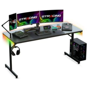 GTRacing 55" RGB Gaming Desk for $70
