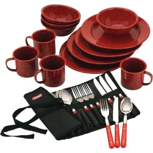 Coleman 24-Piece Enamel Dinnerware Set for $55