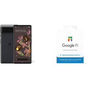 Google Pixel 6 5G 256GB Smartphone + Google Fi SIM Card Kit for $440
