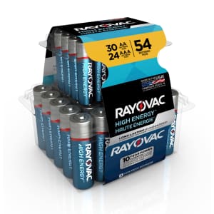 Rayovac Alkaline AA and AAA Batteries 54-Pack for $10