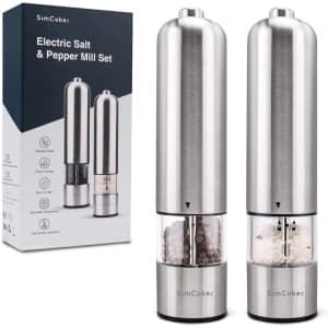 SimCoker Electric Salt and Pepper Grinder Set for $17