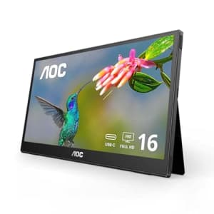 AOC 16T3EA 16'' Class USB-C Ultra-Slim Portable Monitor with IPS Panel, Full HD 1920x1080 for $110