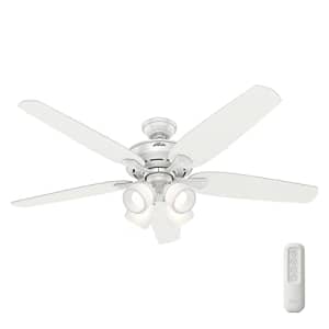 Hunter Fan 52 inch White Indoor Ceiling Fan with Light and Remote Control for Bedroom, Living for $74 Hunter Fan 52 inch White Indoor Ceiling Fan with Light and Remote Control for Bedroom, Living for $74
