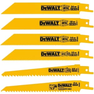 DeWalt 6-Piece Reciprocating Saw Blade Set for $11