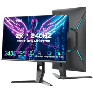 SANSUI 27 Inch WQHD 240Hz Gaming Monitor 1440P-1ms AMD FreeSync DCI-P3 98% Fast IPSSpeakersHDR10 for $220