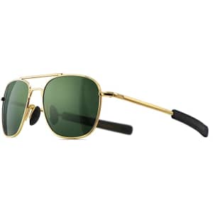 Men's Polarized Military Style Aviator Sunglasses from $10