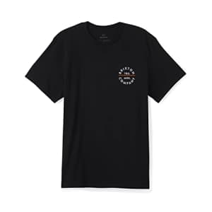 Brixton Men's Pledge Long Sleeve Standard T-Shirt, Black/Orange, Small for $19