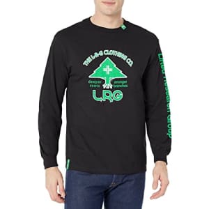 LRG Men's Long Sleeve Graphic Logo T-Shirt, Deeper Black, X-Large for $15