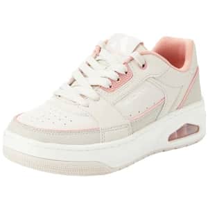 Skechers Women's UNO COURT, Natural Leather Coral Duraleather Trim, 9 for $53