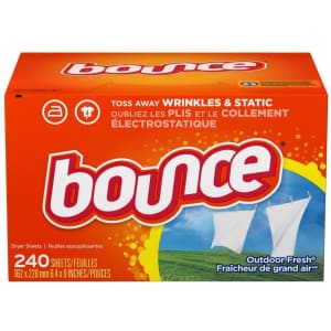 Bounce Fabric Softener Sheets 240-Pack for $10